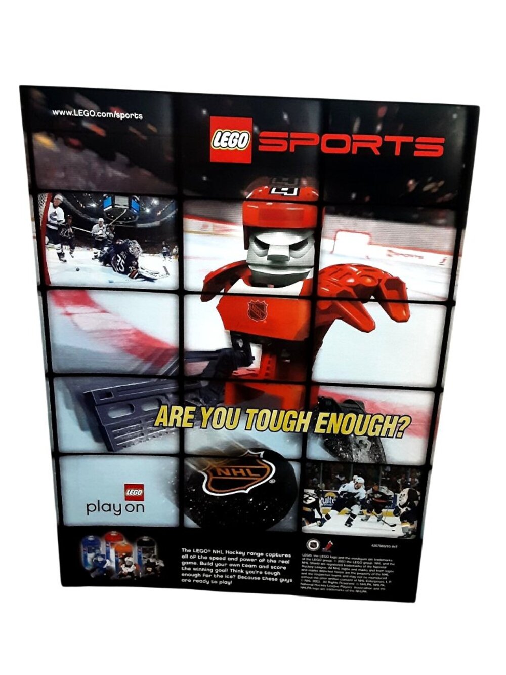 2003 LEGO Sports NHL Hockey Print Ad Are You Tough Enough 8x10.5